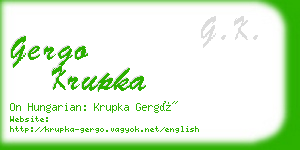 gergo krupka business card